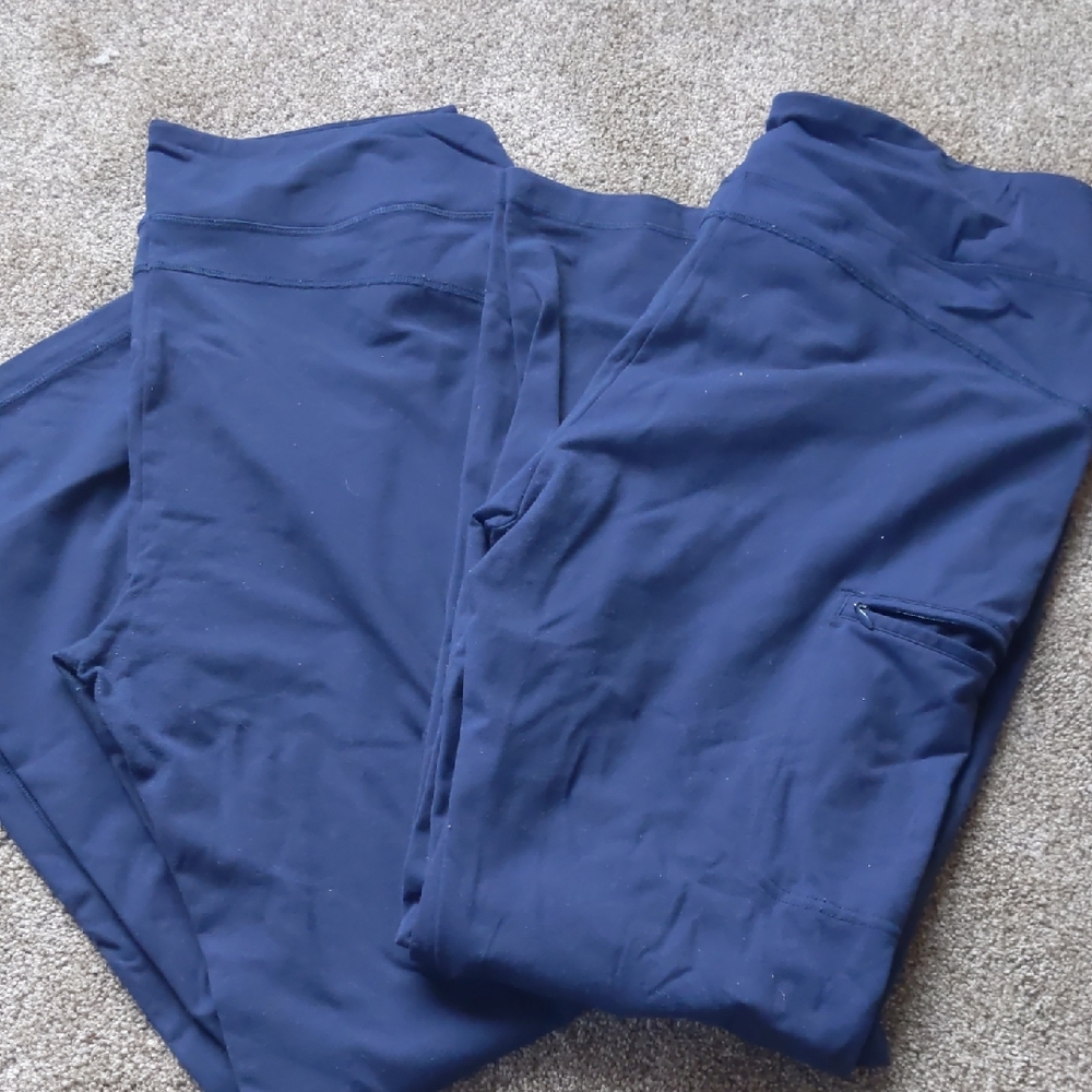 Duluth Trading Co Navy Noga Classic Leggings Lot Of Two